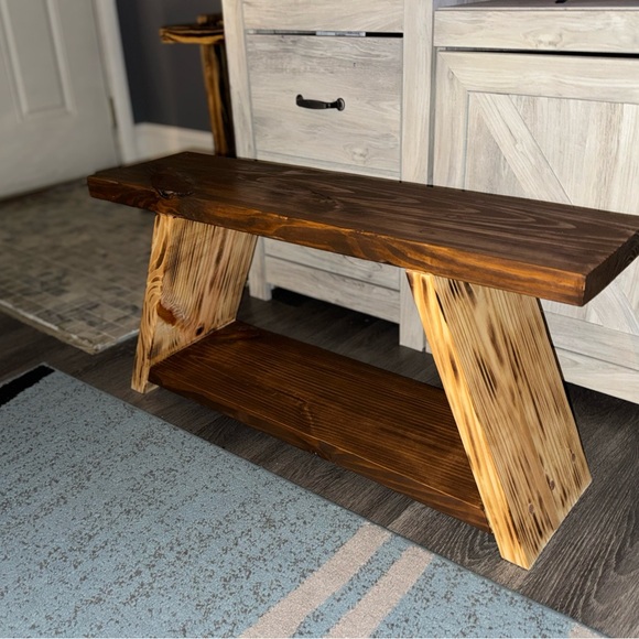 Rustic Wooden Bench - Picture 2 of 5